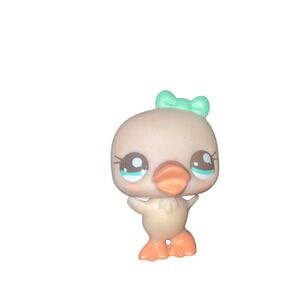 Littlest Pet Shop LPS Baby Swann Figure Spring Mint Green Bow 2504‎ Hasbro 2011